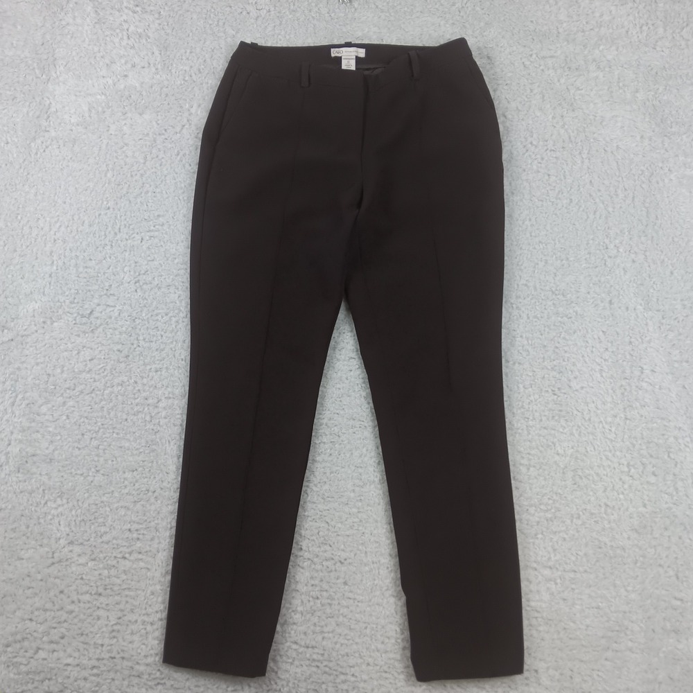 Cato Dress Pants Women 6 Brown Contemporary Tapered Stretch Professional Trouser